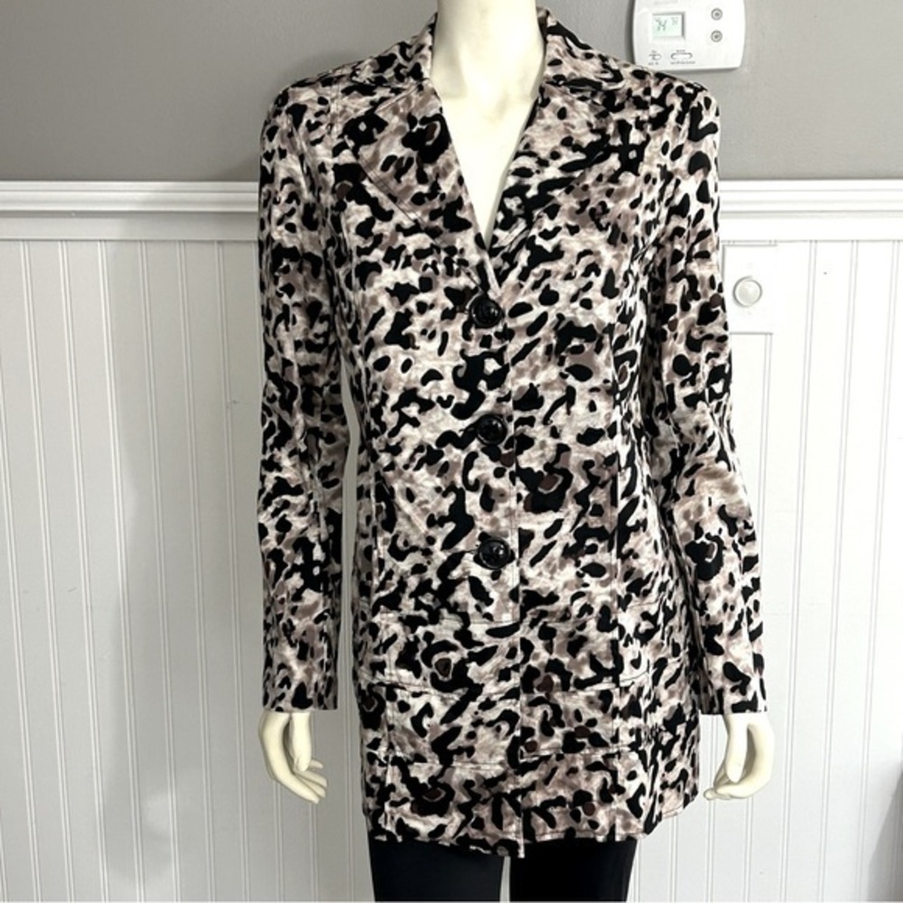 JULES & LEOPOLD Animal Print Long Length Fitted Blazer/ Jacket Size Medium